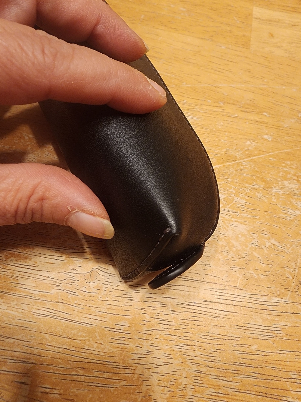 Coach Leather Pencil Case in black featuring a smooth leather finish - Picture 6 of 15